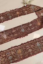 Brown Banarasi Handloom Vintage Pure Silk Border Lace ( 1 Mtr ) - Luxurion World