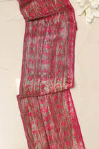 Exquisite Pink Banarasi Handloom Vintage Pure Silk Border Lace - Luxurion World