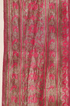 Exquisite Pink Banarasi Handloom Vintage Pure Silk Border Lace - Luxurion World