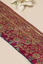 Pink Banarasi Handloom Vintage Pure Silk Border Lace ( 1 Mtr ) - Luxurion World