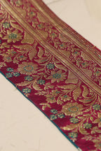 Pink Banarasi Handloom Vintage Pure Silk Border Lace ( 1 Mtr ) - Luxurion World