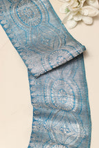 Blue Banarasi Handloom Vintage Pure Silk Border Lace ( 1 Mtr ) - Luxurion World