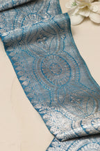 Blue Banarasi Handloom Vintage Pure Silk Border Lace ( 1 Mtr ) - Luxurion World