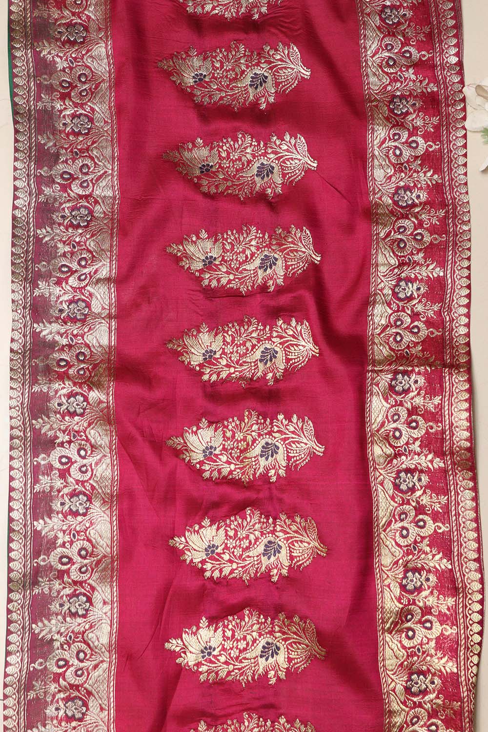 Pink Banarasi Handloom Vintage Pure Silk Border Lace ( 0.8 Mtr ) - Luxurion World