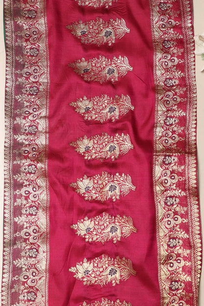 Pink Banarasi Handloom Vintage Pure Silk Border Lace ( 0.8 Mtr ) - Luxurion World