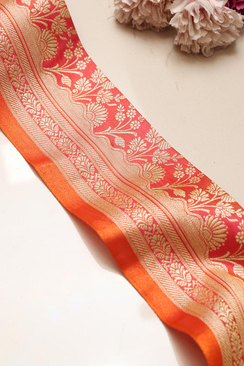 Pretty in Pink: Banarasi Silk Lace ( 1 Mtr ) - Luxurion World