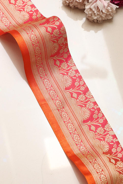 Pretty in Pink: Banarasi Silk Lace ( 1 Mtr ) - Luxurion World