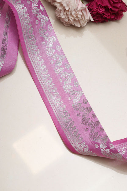 Pretty in Pink: Banarasi Silk Lace ( 1 Mtr )