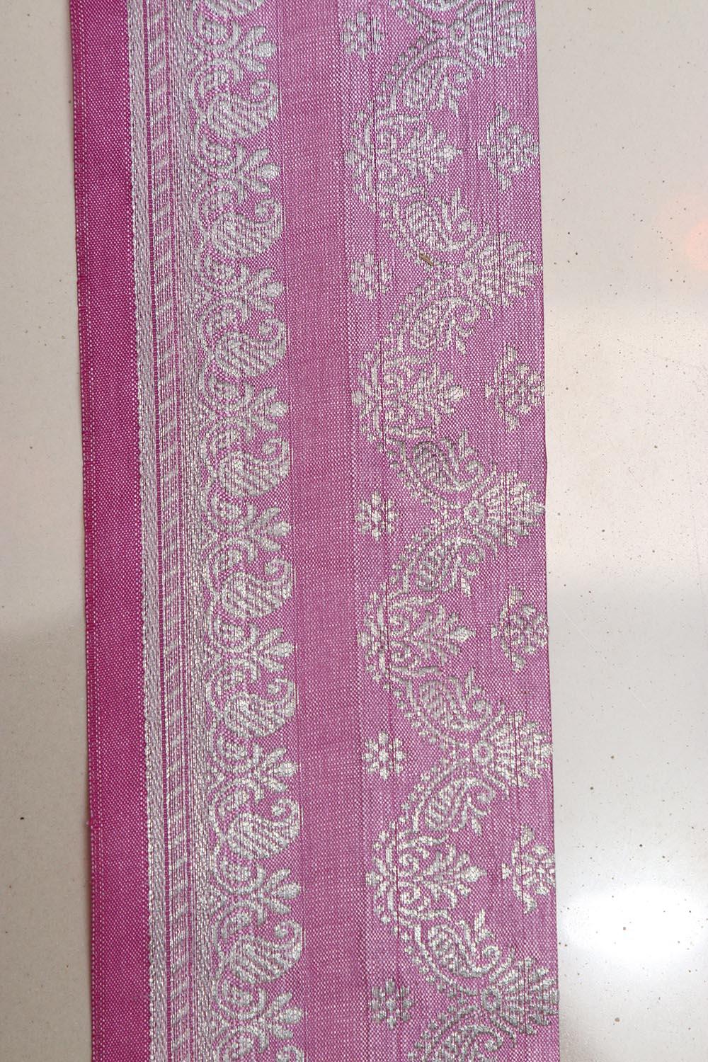 Pretty in Pink: Banarasi Silk Lace ( 1 Mtr ) - Luxurion World