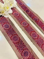 Pastel Banarasi Handloom Vintage Pure Silk Border Lace ( 1 Mtr ) - Luxurion World