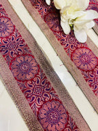 Pastel Banarasi Handloom Vintage Pure Silk Border Lace ( 1 Mtr ) - Luxurion World