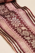 Pink Banarasi Handloom Vintage Pure Silk Border Lace ( 1 Mtr ) - Luxurion World