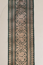Green Banarasi Handloom Vintage Pure Silk Border Lace ( 1 Mtr ) - Luxurion World