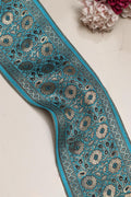 Blue Banarasi Handloom Vintage Pure Silk Border Lace ( 1 Mtr ) - Luxurion World