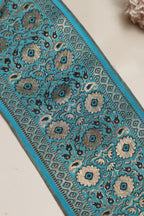 Blue Banarasi Handloom Vintage Pure Silk Border Lace ( 1 Mtr ) - Luxurion World