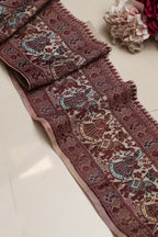 Maroon Banarasi Handloom Vintage Pure Silk Border Lace ( 1 Mtr ) - Luxurion World