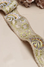 Golden Banarasi Handloom Vintage Pure Silk Border Lace ( 1 Mtr ) - Luxurion World
