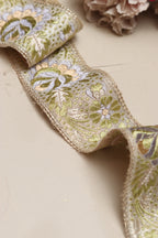 Golden Banarasi Handloom Vintage Pure Silk Border Lace ( 1 Mtr ) - Luxurion World
