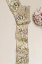 Golden Banarasi Handloom Vintage Pure Silk Border Lace ( 1 Mtr ) - Luxurion World