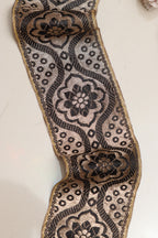 Golden Banarasi Handloom Vintage Pure Silk Border Lace ( 1 Mtr ) - Luxurion World