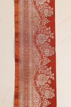 Orange Banarasi Handloom Vintage Pure Silk Border Lace ( 1 Mtr ) - Luxurion World