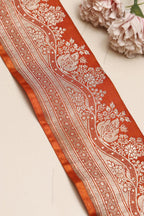 Orange Banarasi Handloom Vintage Pure Silk Border Lace ( 1 Mtr ) - Luxurion World