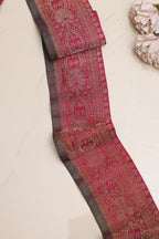 Pink Banarasi Handloom Vintage Pure Silk Border Lace ( 1 Mtr ) - Luxurion World