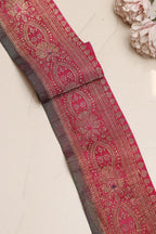 Pink Banarasi Handloom Vintage Pure Silk Border Lace ( 1 Mtr ) - Luxurion World