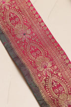 Pink Banarasi Handloom Vintage Pure Silk Border Lace ( 1 Mtr ) - Luxurion World