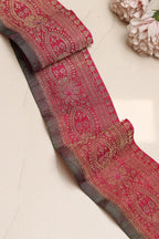Pink Banarasi Handloom Vintage Pure Silk Border Lace ( 1 Mtr ) - Luxurion World