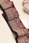 Red Banarasi Handloom Vintage Pure Silk Border Lace ( 1 Mtr ) - Luxurion World
