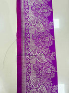 Purple Banarasi Handloom Vintage Pure Silk Border Lace ( 1 Mtr ) - Luxurion World
