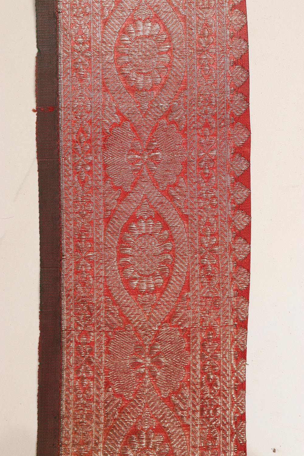 Orange Banarasi Handloom Vintage Pure Silk Border Lace ( 1 Mtr ) - Luxurion World