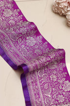 Purple Banarasi Handloom Vintage Pure Silk Border Lace ( 1 Mtr ) - Luxurion World