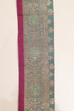 Grey Blue Banarasi Handloom Vintage Pure Silk Border Lace ( 1 Mtr ) - Luxurion World