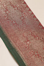 Pink Green Banarasi Handloom Vintage Pure Silk Border Lace ( 1 Mtr ) - Luxurion World