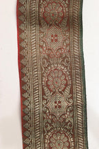 Orange Banarasi Handloom Vintage Pure Silk Border Lace ( 1 Mtr ) - Luxurion World