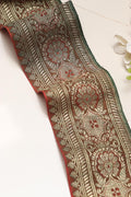 Orange Banarasi Handloom Vintage Pure Silk Border Lace ( 1 Mtr ) - Luxurion World