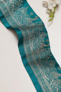 Blue Banarasi Handloom Vintage Pure Silk Border Lace ( 1 Mtr ) - Luxurion World