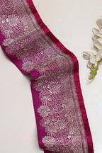 Pink Banarasi Handloom Vintage Pure Silk Border Lace ( 1 Mtr ) - Luxurion World