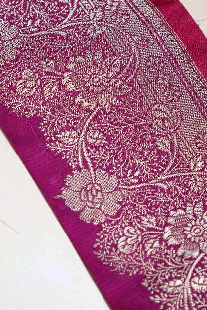 Pink Banarasi Handloom Vintage Pure Silk Border Lace ( 1 Mtr ) - Luxurion World