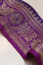 Exquisite Purple Banarasi Handloom Vintage Pure Silk Border Lace ( 1Mtr ) - Luxurion World