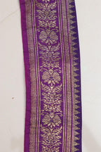 Exquisite Purple Banarasi Handloom Vintage Pure Silk Border Lace ( 1Mtr ) - Luxurion World
