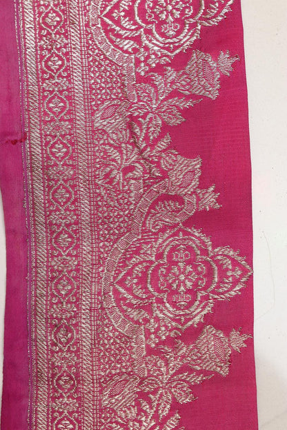 Pink Banarasi Handloom Vintage Pure Silk Border Lace ( 1 Mtr ) - Luxurion World