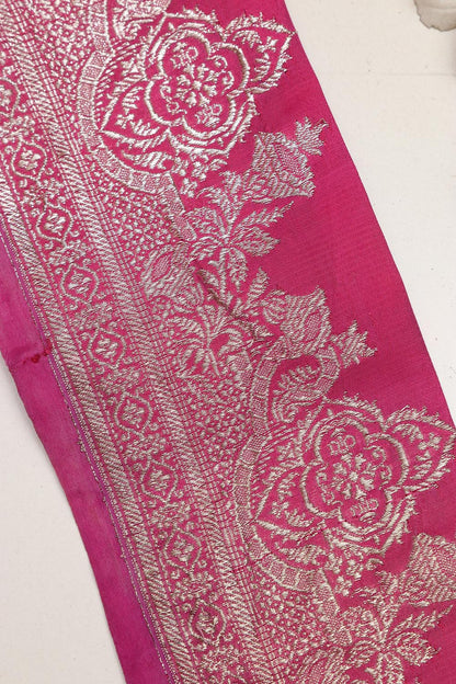 Pink Banarasi Handloom Vintage Pure Silk Border Lace ( 1 Mtr ) - Luxurion World