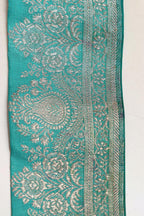 Blue Banarasi Handloom Vintage Pure Silk Border Lace ( 1 Mtr ) - Luxurion World