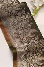 Green Banarasi Handloom Vintage Pure Silk Border Lace ( 1 Mtr ) - Luxurion World
