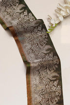 Green Banarasi Handloom Vintage Pure Silk Border Lace ( 1 Mtr ) - Luxurion World