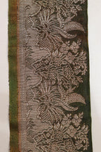 Green Banarasi Handloom Vintage Pure Silk Border Lace ( 1 Mtr ) - Luxurion World