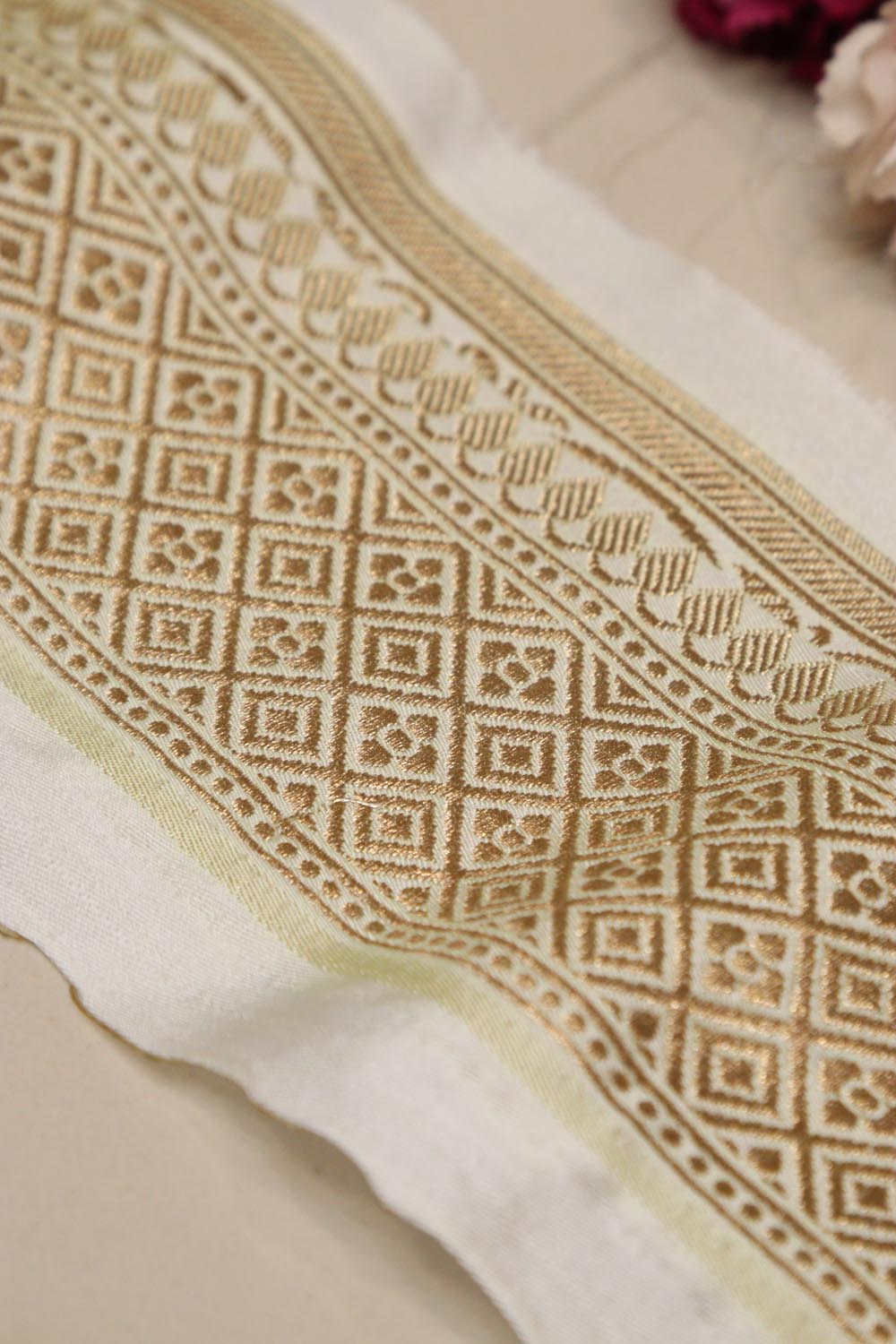 Dyeable Banarasi Silk Border Lace (1 mtr) - Luxurion World